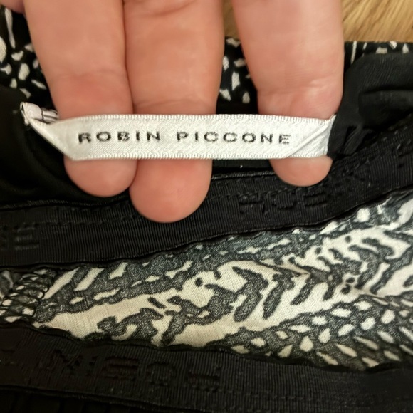 Robin Piccone Black & White Abstract Print Halter Jumpsuit Cover-Up S - Picture 12 of 14